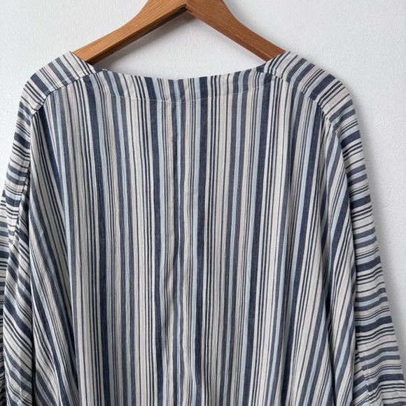 American Eagle blue striped open poly blend cardigan Size Small - Picture 5 of 6
